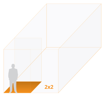 Image showing the approximate area of rental storage space available with different size units